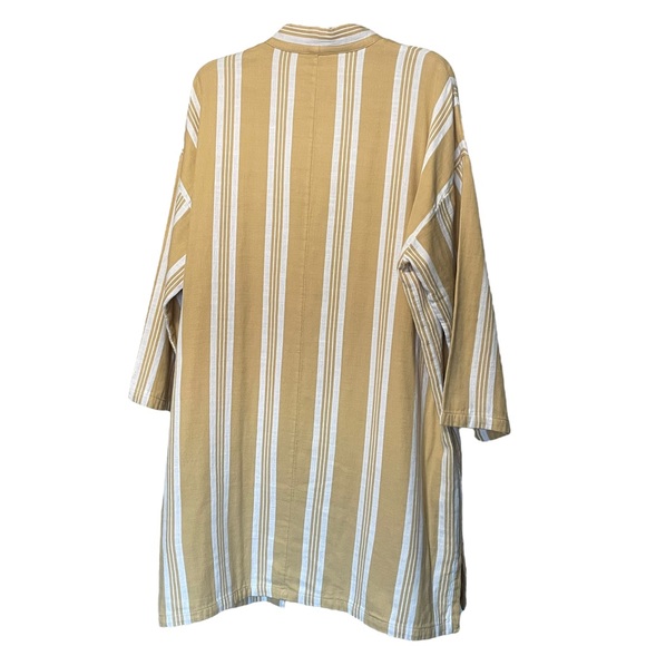 Eileen Fisher I Stripe Cotton Open Front Sweater - Picture 6 of 9